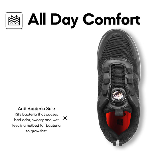 ABARO T2381N black school shoes — view 2