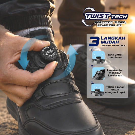 ABARO T2856N TwistTech + NameTech Unisex School Shoes | Kasut Sekolah | Kasut Tulis Nama