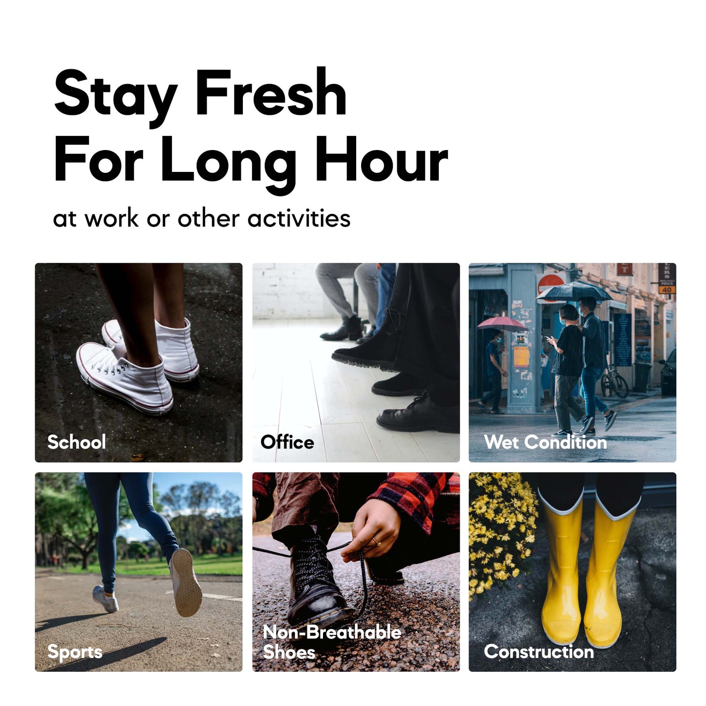 ABARO Unisex 3pairs Antibacterial Socks AS03 Comfy Cotton/Stoking Sekolah Antibakteria Hitam