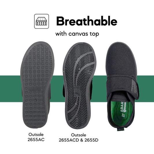 ABARO 2655D Anti-Bacterial Unisex Black School Shoes/Canvas Shoes/Kasut Sekolah Hitam