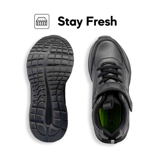 ABARO NameTech 2818N School Shoes Black Name Your Shoes/Kasut Sekolah Hitam/Kasut Budak/??