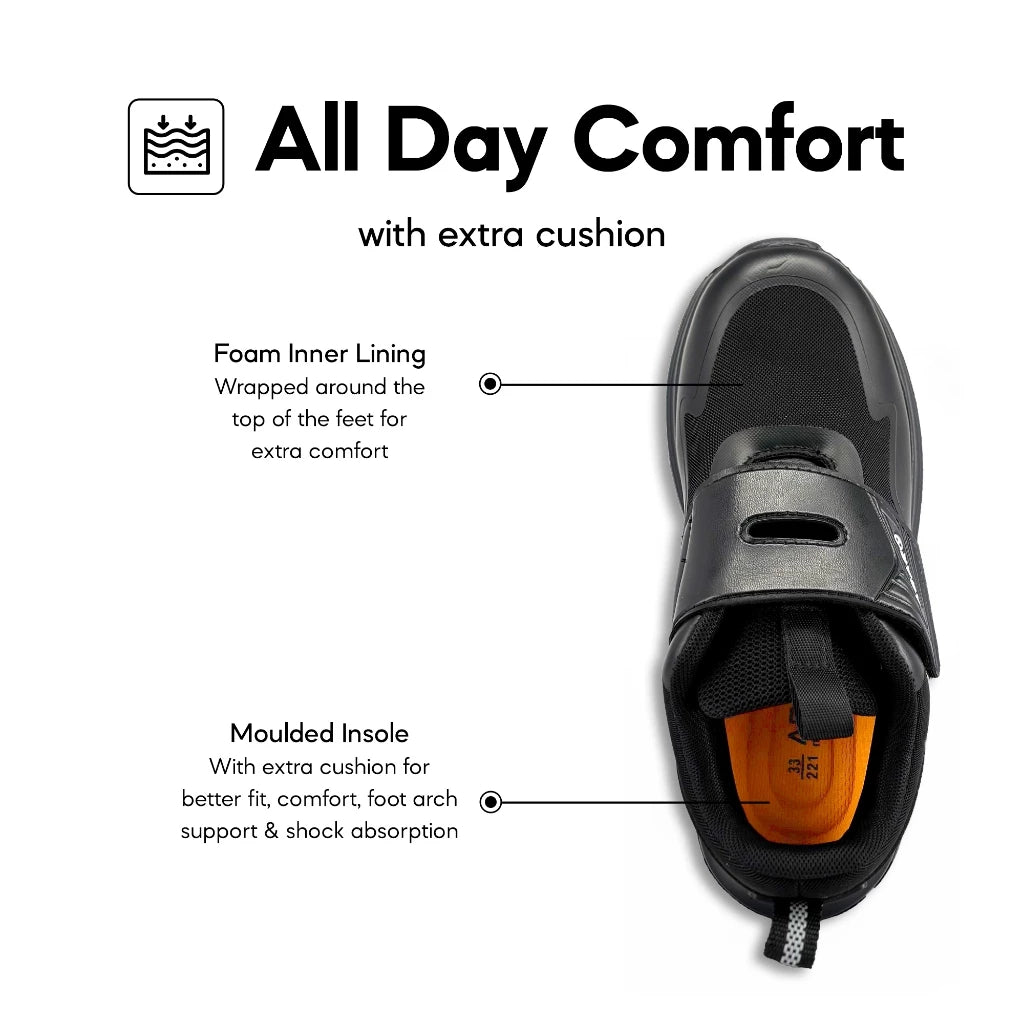 ABARO HideTech + DryTech + NameTech HW2882N School Shoes Hidden GPS Pocket /Kasut Unisex/Kasut Tulis Nama