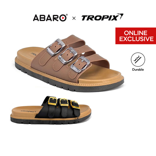 [ONLINE EXCLUSIVE] ABARO Comfy & Stylish 99PSA664K4 TROPIX Durable and Lightweight PVC /Women Slipper/Sandal Perempuan