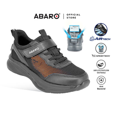 ABARO A2862N NEW AirTech School Shoes + NameTech School Shoes | Breathable Lightweight Kasut Sekolah Unisex | NameTech