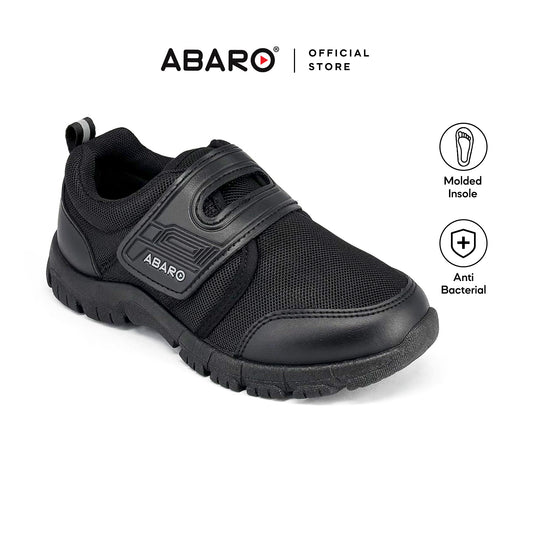 ABARO 2399 x CANGGIH Unisex 2399AC Black School Shoes/Breathable Mesh/Super Comfy/Sport/Kasut Sekolah Hitam