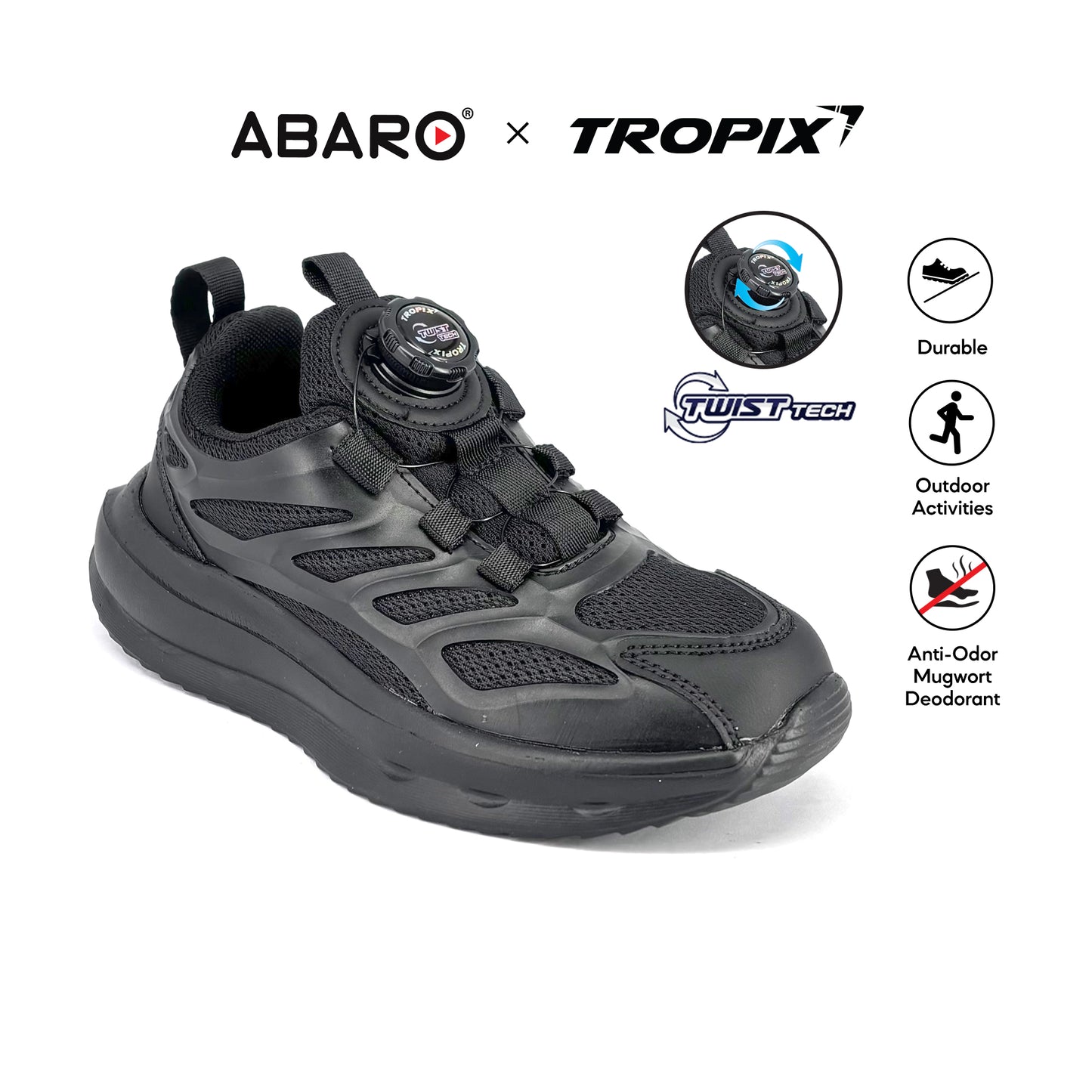 ABARO TwistTech Kids Sport Shoes SPA595AB1T Tropix Kids Sneaker with Mugwort /Running Shoes/Kasut Sukan