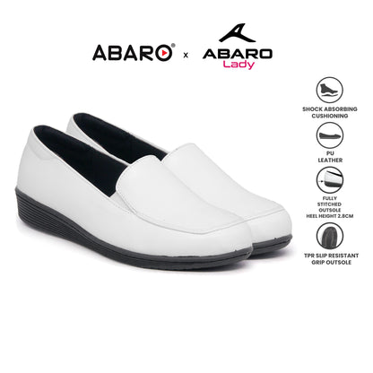 ABARO Lady Comfy FMA627S4 Women Formal Shoes Faux Leather Nurse White Shoes/Kasut Formal/Kasut Perempuan