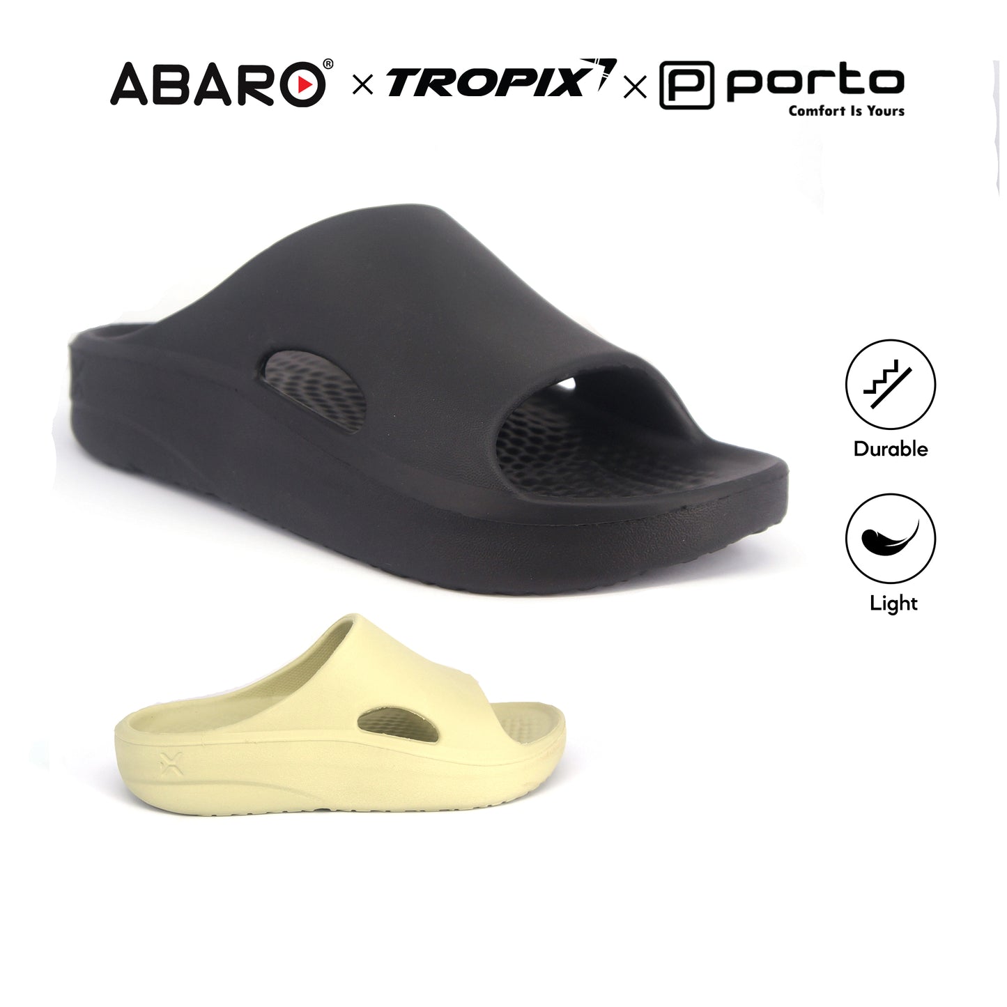 ABARO Super Light Comfy E6003M TROPIX PORTO Soft EVA Unisex Slipper/Sandal Perempuan Lelaki