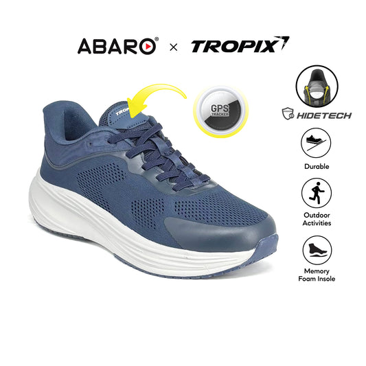 ABARO HideTech SPA7101AG2H Hidden GPS Pocket TROPIX Unisex Sneakers Super Light Walking Shoes/Kasut Sukan