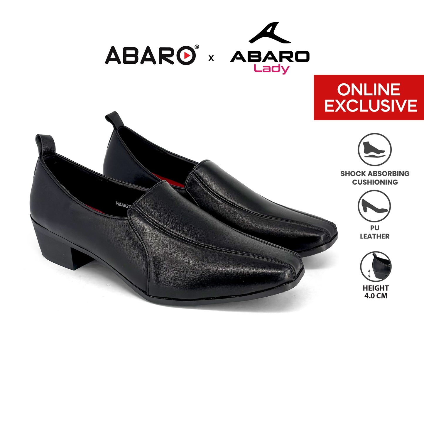 [ONLINE EXCLUSIVE] ABARO Lady Women Formal Shoes FMA627U3 Faux Leather Women Formal Shoes/Kasut Formal Perempuan