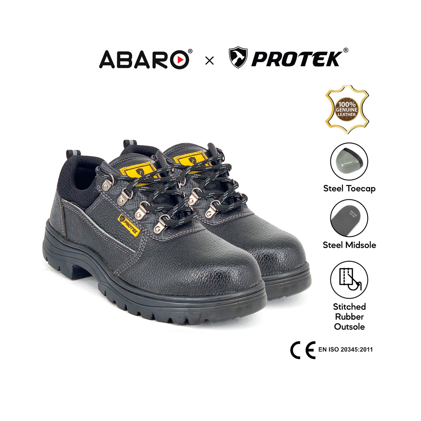PROTEK Genuine Leather Safety Shoes SFA755J1 Steel Toecap & Midsole/Excellent Grip/Safety Boot/Kasut Kesela