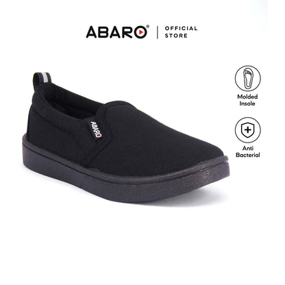 ABARO Water Resistant W2628D Anti-Bacterial Canvas Shoes/Black Shoes/Kasut Kalis Air/Kasut Sekolah