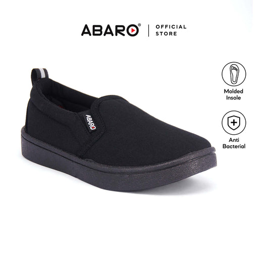 ABARO Water Resistant W2628D Anti-Bacterial Canvas Shoes/Black Shoes/Kasut Kalis Air/Kasut Sekolah