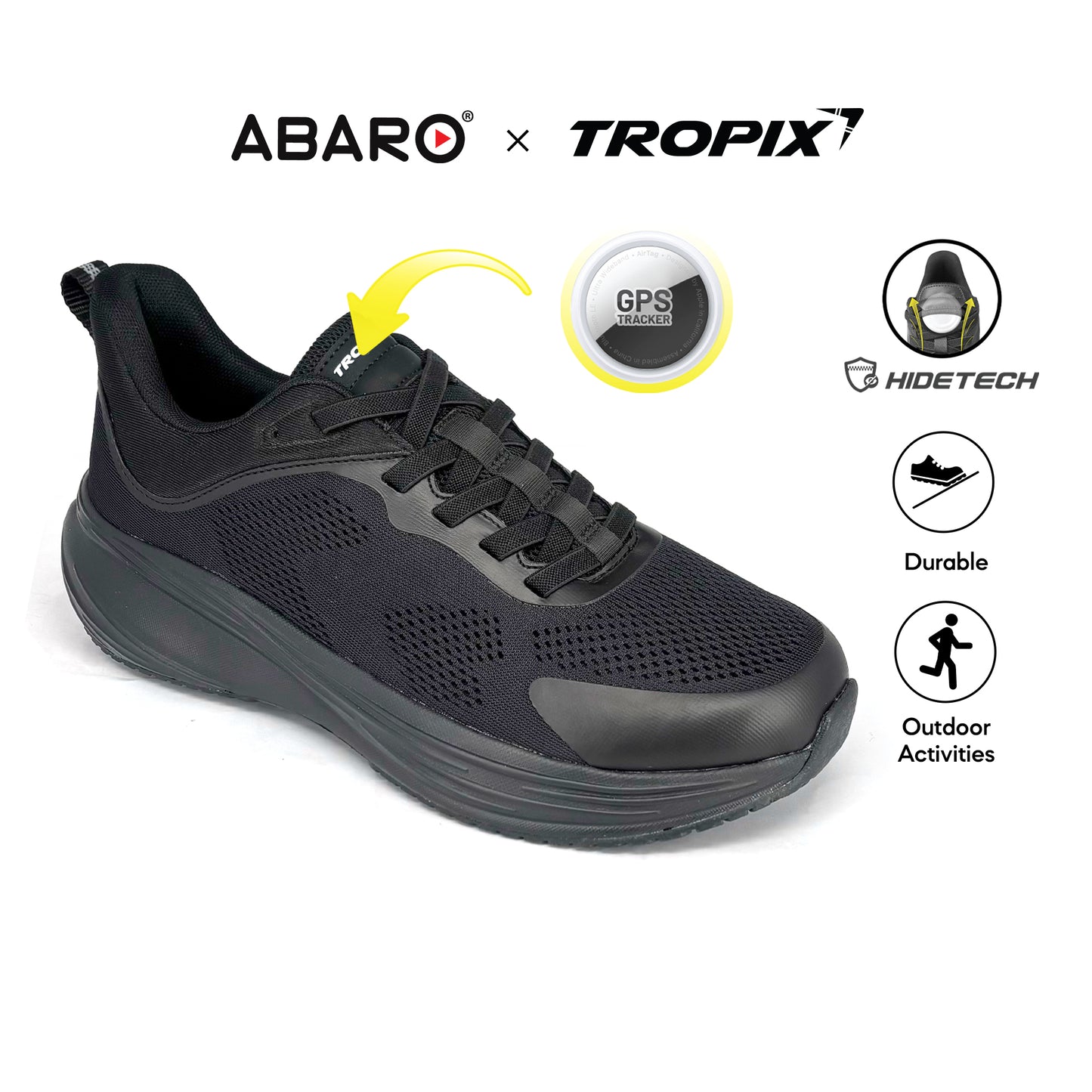 ABARO HideTech SPA7101AG1H Hidden GPS Pocket TROPIX Unisex Sneakers Super Light Running Shoes/Kasut Sukan