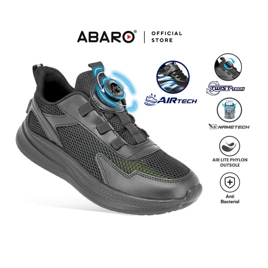 ABARO AT2869N NEW AirTech + TwistTech School Shoes + NameTech School Shoes | Breathable Lightweight Kasut Sekolah Unisex