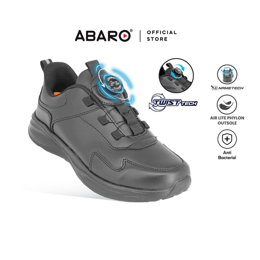 ABARO T2856N TwistTech + NameTech Unisex School Shoes | Kasut Sekolah | Kasut Tulis Nama