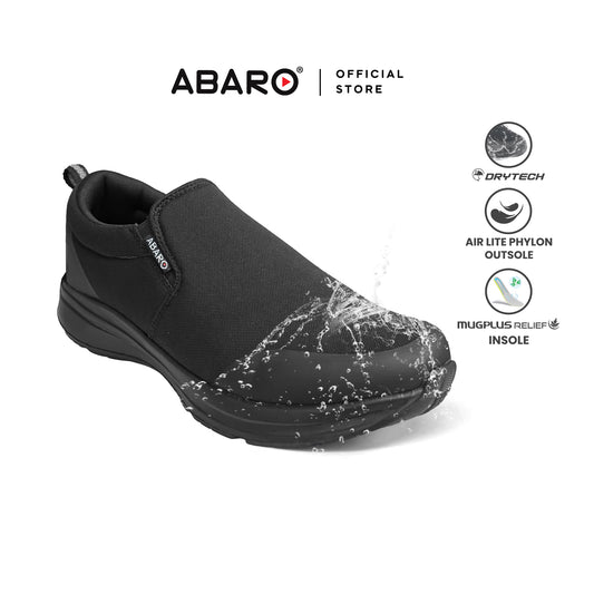 Abaro DryTech W7883 Water Resistant Canvas Shoe/Kasut Kalis Air /School Shoes/Kasut Sekolah Hitam