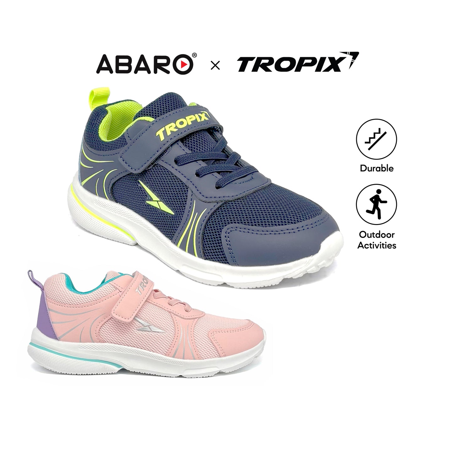ABARO Kids Sport Shoes SPA5108Q1 Super Light Tropix Kids Sneaker/Running Shoes/Kasut Sukan Kanak Kanak