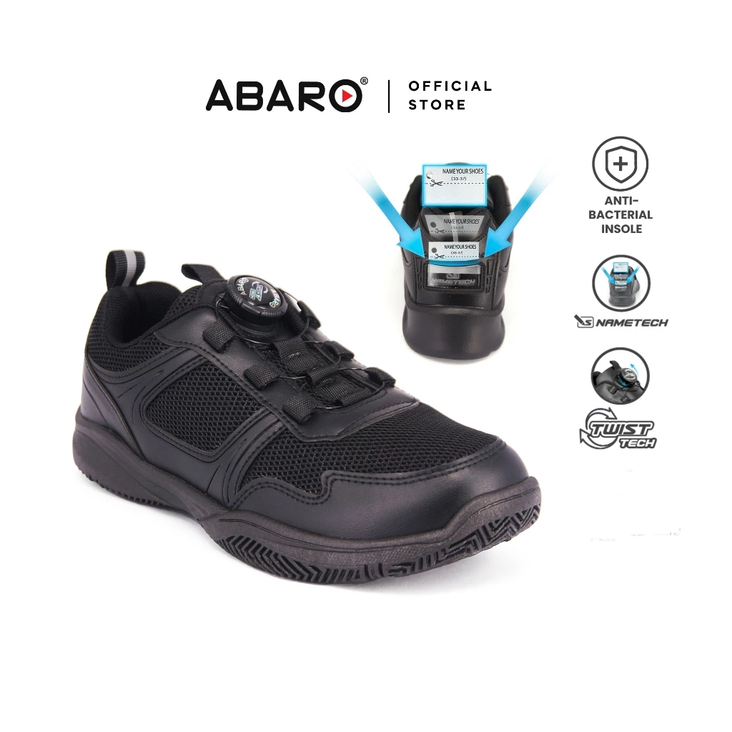 ABARO T2381N TwistTech + NameTech School Shoes/Kasut Unisex/Kasut Tulis Nama
