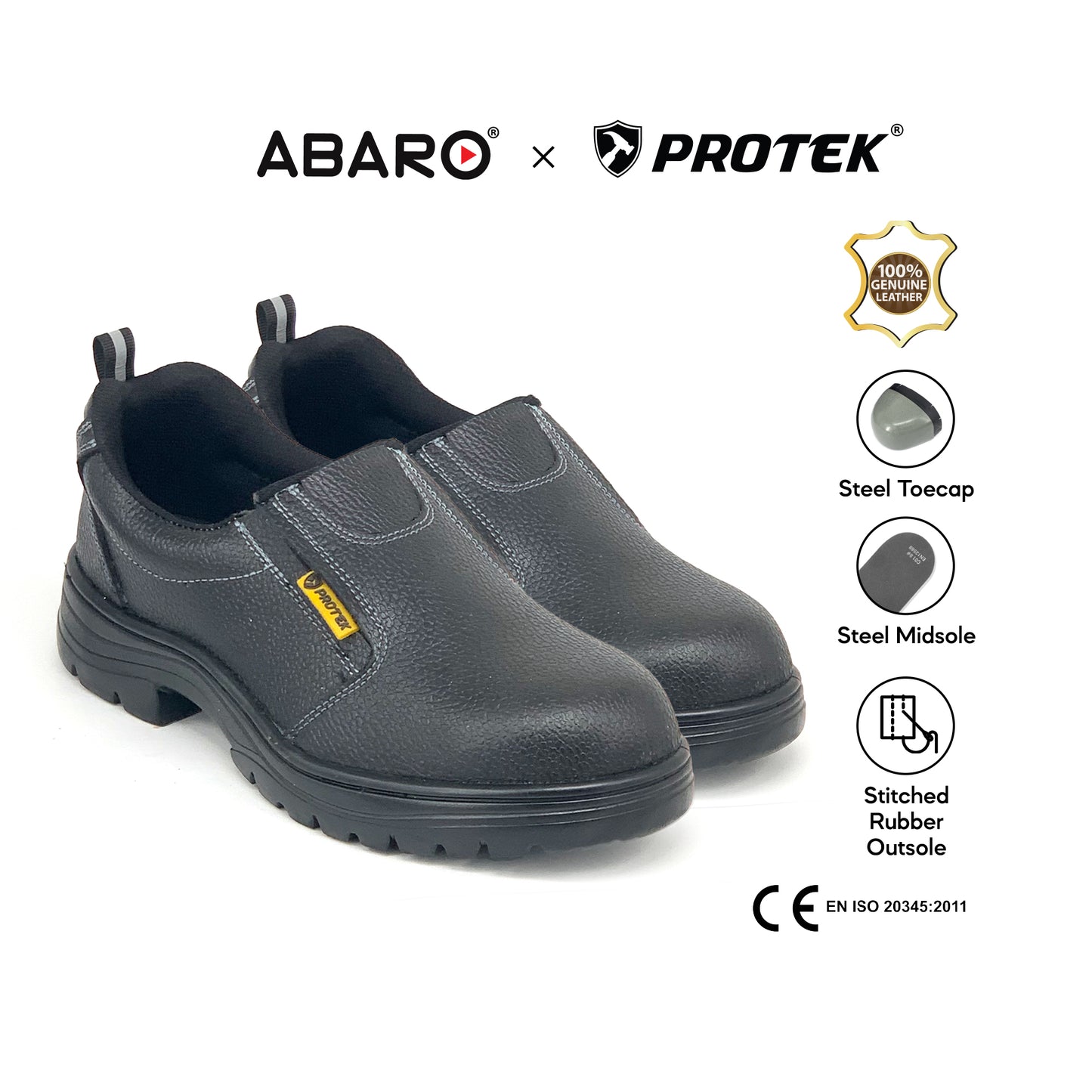 PROTEK 100%Genuine Leather Safety Shoes SFA755J2 Steel Toecap & Midsole/Safety Boot/Kasut Keselam