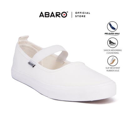 ABARO School Shoes 7282MF Thick Rubber Outsole White School Shoes/Kasut Sekolah Putih/Shoes Canvas/Extra Large