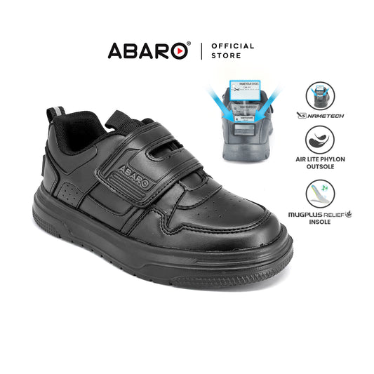 ABARO NameTech 2912N School Shoes Black Name Your Shoes/Kasut Sekolah Hitam/Kasut Budak