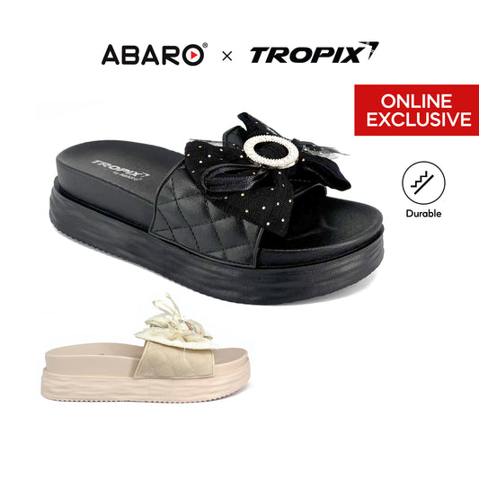 [ONLINE EXCLUSIVE] ABARO Comfy & Stylish 99PSA664J2 TROPIX Durable and Lightweight PVC /Women Slipper/Sandal Perempuan