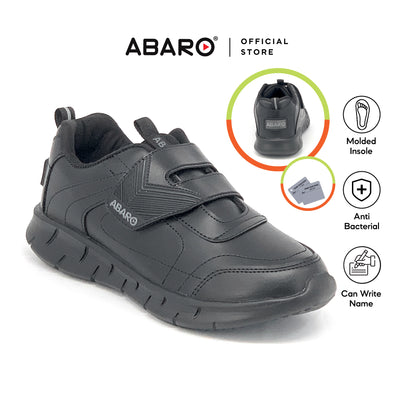 ABARO 2808N Ultra Light Sneaker/School Shoes Black/Name Your Shoes/Super Comfy/Kasut Sekolah Hitam
