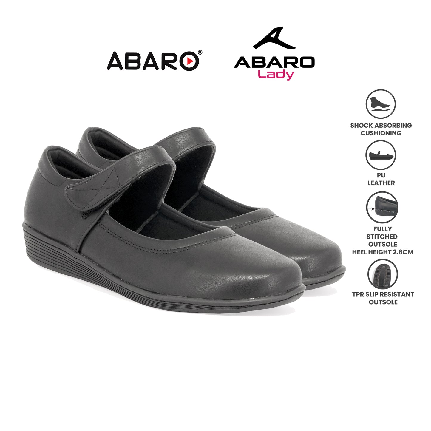 ABARO Lady Comfy FMA627S12 Faux Leather Women Formal Shoes/Kasut Kulit Pejabat/Kasut Formal Wanita