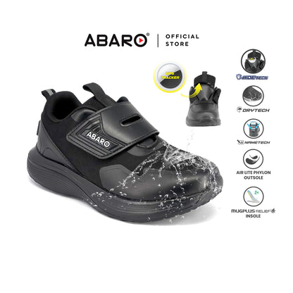ABARO HideTech + DryTech + NameTech  HW2882N School Shoes Hidden GPS Pocket /Kasut Unisex/Kasut Tulis Nama