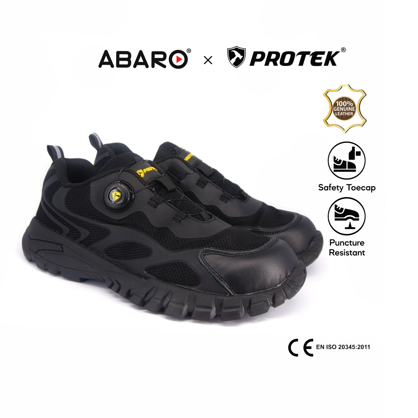 PROTEK 100% Genuine Leather/ Steel Toecap & Midsole Safety Shoes Men SFA782M1 Safety Boot/Kasut Keselamatan