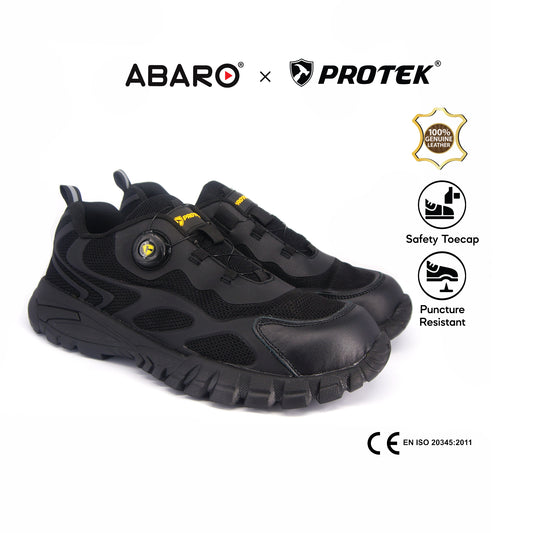PROTEK 100% Genuine Leather/ Steel Toecap & Midsole Safety Shoes Men SFA782M1 Safety Boot/Kasut Keselamatan