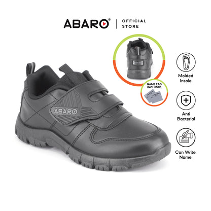 ABARO 2323N Anti-Bacterial School Shoes Black/Name Your Shoes/Super Comfy/Kasut Sekolah Hitam