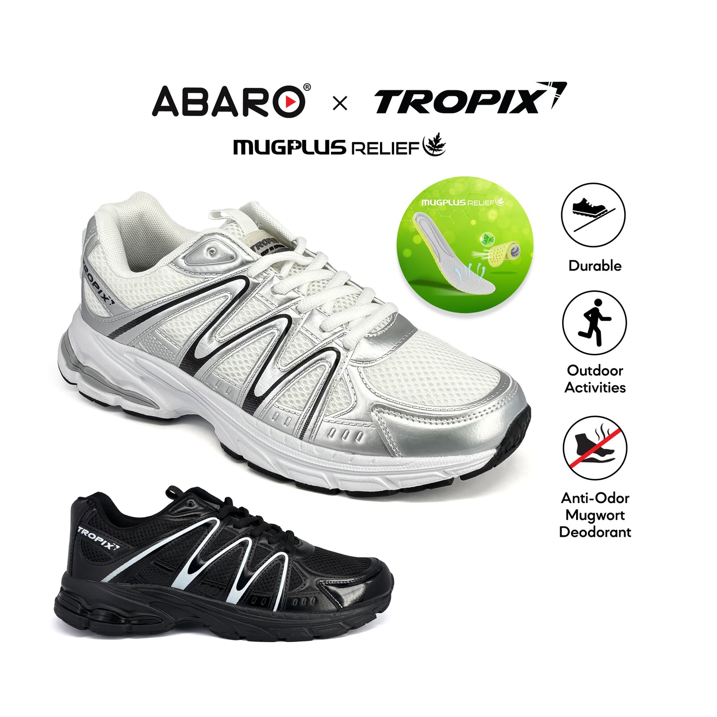 ABARO SPA673AB1 TROPIX Woman Sneakers with Mugwort Insole Super Light Running Shoes/Kasut Sukan/Sport