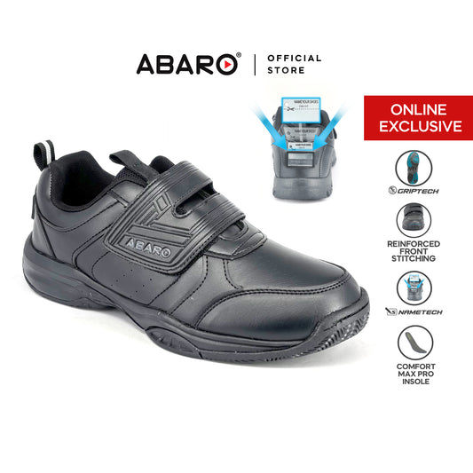 [ONLINE EXCLUSIVE] ABARO NameTech + GripTech 2271N School Shoes Black Name Your Shoes/Kasut Sekolah Hitam/Kasut Budak