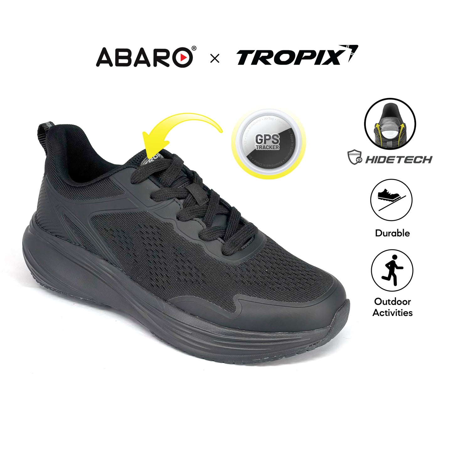ABARO HideTech SPA7101AH1H Hidden GPS Pocket TROPIX Unisex Sneakers Super Light Running Shoes/Kasut Sukan