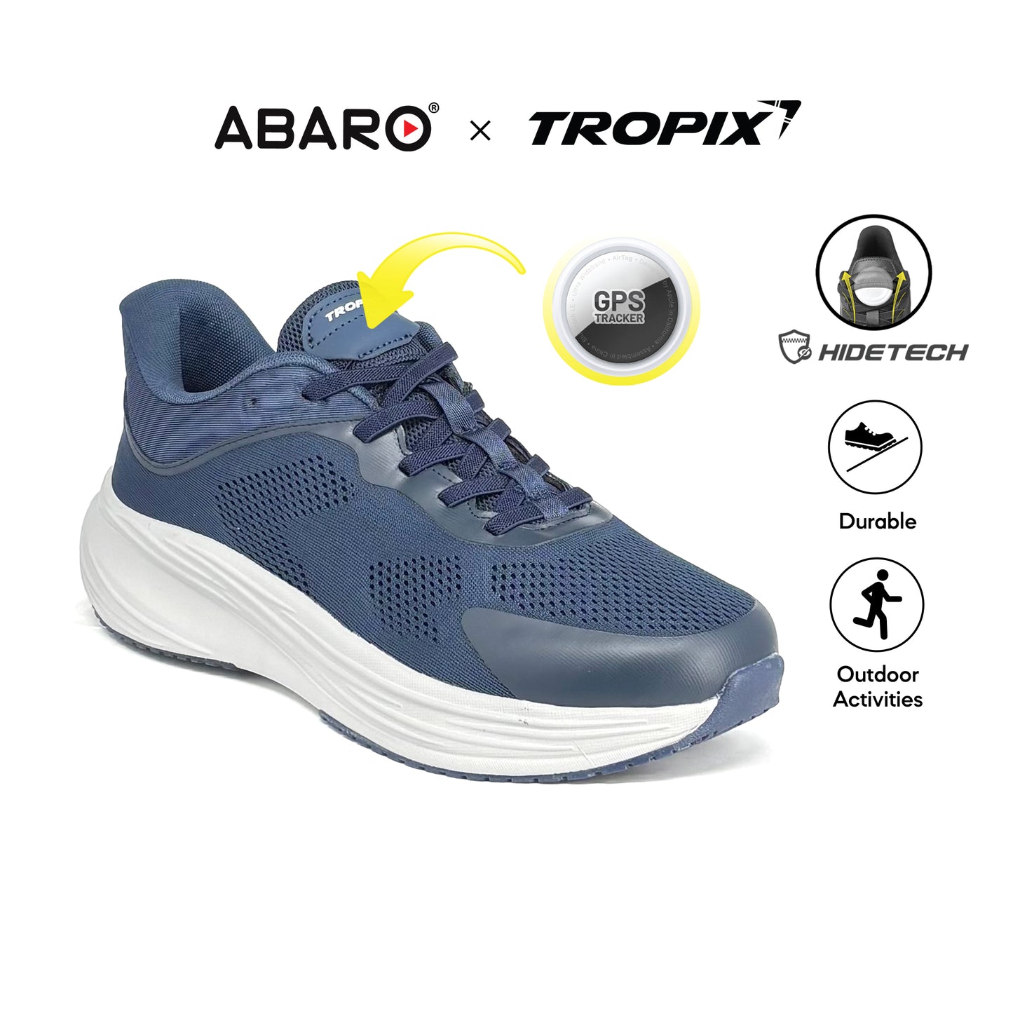 ABARO HideTech SPA7101AG2H Hidden GPS Pocket TROPIX Men Sneakers Super Light Running Shoes/Kasut Sukan