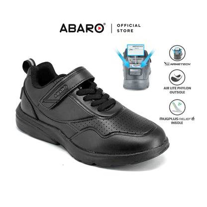 ABARO NameTech 2816N School Shoes Black Name Your Shoes/Kasut Sekolah Hitam/Kasut Budak/??