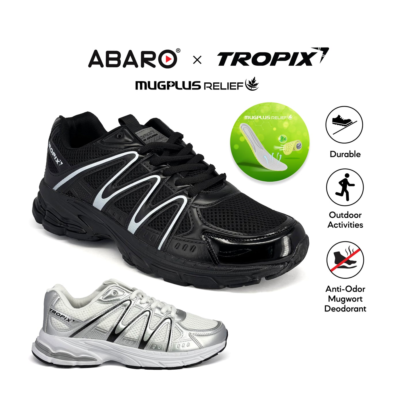 ABARO SPA773AB1 TROPIX Men Sneakers with Mugwort Insole Super Light Running Shoes/Kasut Sukan/Sport
