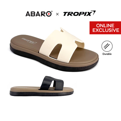 [ONLINE EXCLUSIVE] ABARO Comfy & Stylish 99PSA664L1 TROPIX Durable and Lightweight PVC /Women Slipper/Sandal Perempuan