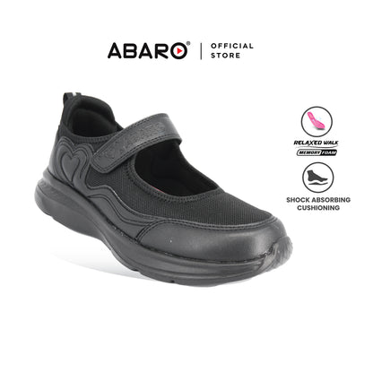 ABARO 2831MF School Shoes Girl Series - Black School Shoes/Kasut Sekolah Hitam