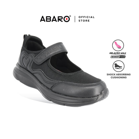 ABARO 2831MF School Shoes Girl Series - Black School Shoes/Kasut Sekolah Hitam