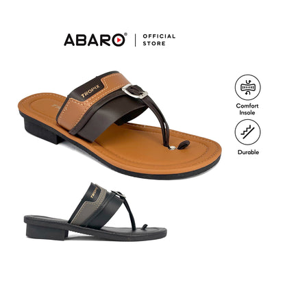 ABARO Men Capal Slippers CAP71C2 TROPIX PU Leather With Comfort Selipar Lelaki/Kasut Lelaki