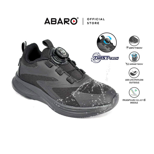 ABARO TW2851N TwistTech + DryTech + NameTech School Shoes/Kasut Unisex/Kasut Tulis Nama/Kasut Sekolah Kalis Air
