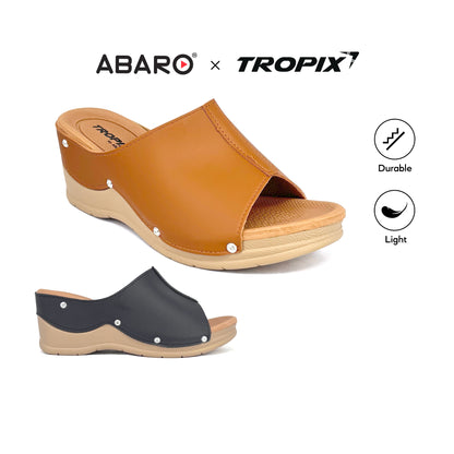 ABARO TROPIX WDL644B1 Women Wedges Comfort PU Leather Women Wedges/Kasut Perempuan/Sandal Perempuan/Kasut Wanita