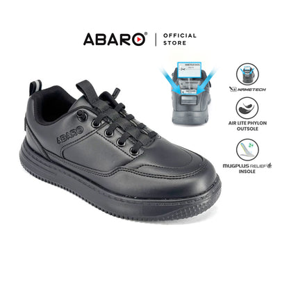 ABARO NameTech 2913N School Shoes Black Name Your Shoes/Kasut Sekolah Hitam/Kasut Budak