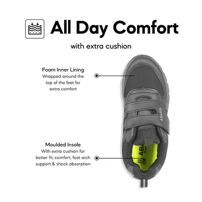 ABARO Breathable Mesh 2351N School Shoes Black <Name Your Shoes> Slip Resistant/Kasut Sekolah Hitam/Kasut Budak