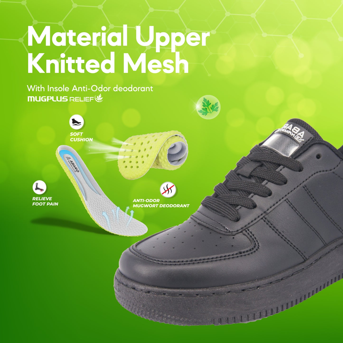 ABARO Name Tech Secondary School Shoes - Black 7672N