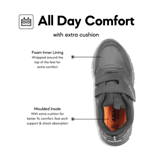 ABARO 2323N Anti-Bacterial School Shoes Black/Name Your Shoes/Super Comfy/Kasut Sekolah Hitam