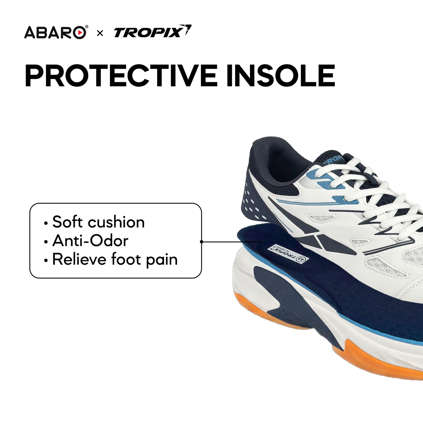 ABARO BTA798B1 TROPIX Men Sneakers with Super Light Badminton Shoes/ Kasut Sukan/ Sport Shoes Men/ Kasut Badminton